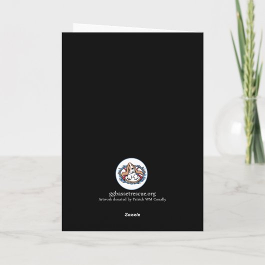 Basset Hound - Vakantie Kaart (Achterkant)