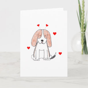 Basset Hound Valentijn Ears Feestdagen Kaart