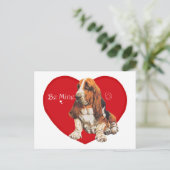 Basset Hound Valentijn Feestdagenkaart (Staand voorkant)