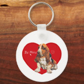 Basset Hound Valentijn Sleutelhanger (Voorkant)
