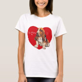 Basset Hound Valentijn T-shirt (Voorkant)