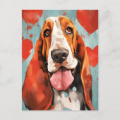 Basset Hound Valentijnsdag Briefkaart (Voorkant)