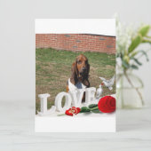 Basset hound-Valentijnsdag Feestdagenkaart (Staand voorkant)