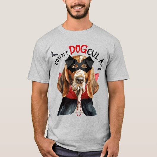 Basset Hound Vampire Dog Funny Halloween T-shirt (Voorkant)