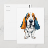 Basset Hound Vector Art met levendige kleuren Briefkaart (Voorkant / Achterkant)