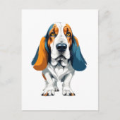 Basset Hound Vector Art met levendige kleuren Briefkaart (Voorkant)