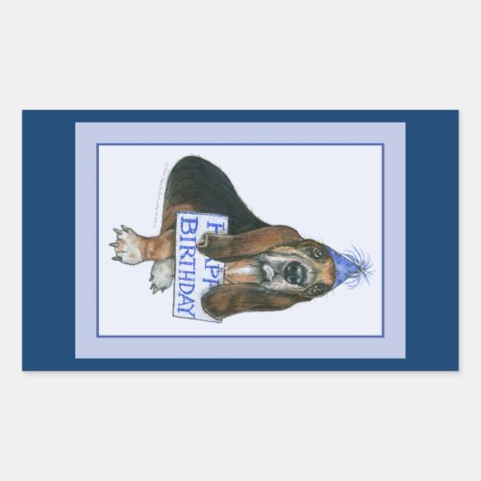 Basset Hound Verjaardag Stickers (Voorkant)