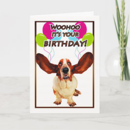 Basset Hound verjaardagskaart - Woohoo Het is je g Kaart