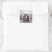 Basset Hound Vierkante Sticker (Tas)