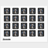 BASSET. HOUND  VIERKANTE STICKER (Vel)