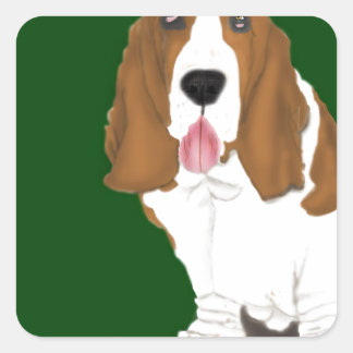 Basset Hound Vierkante Sticker