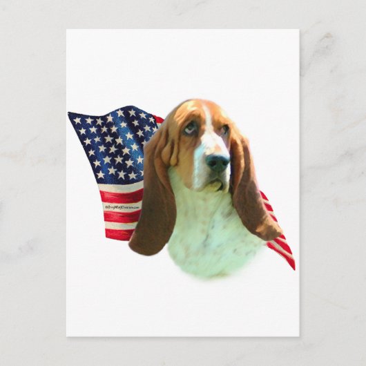 Basset Hound Vlag Briefkaart (Voorkant)