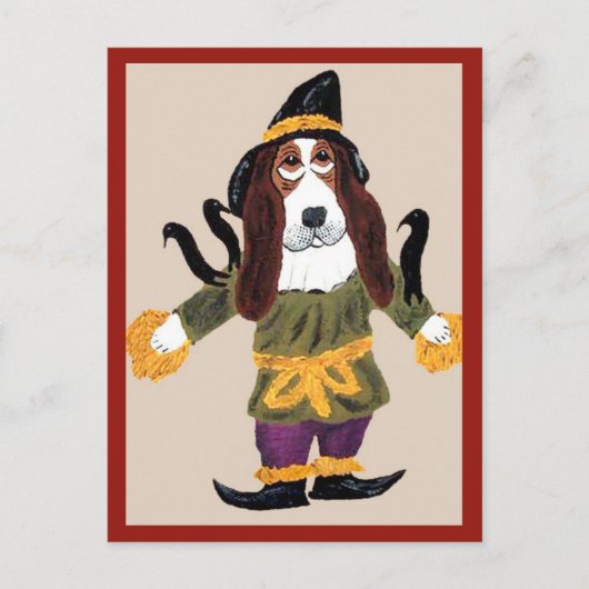 Basset Hound vogelverschrikker Briefkaart (Voorkant)