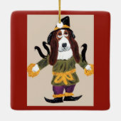 Basset Hound vogelverschrikker Keramisch Ornament (Achterkant)