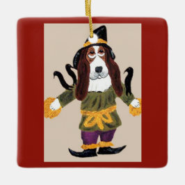 Basset Hound vogelverschrikker Keramisch Ornament