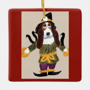 Basset Hound vogelverschrikker Keramisch Ornament