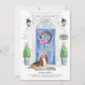 Basset Hound Voordeur Verhuisaankondiging Kaart (Voorkant)