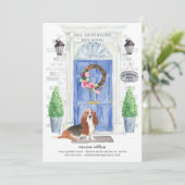 Basset Hound Voordeur Verhuisaankondiging Kaart (Staand voorkant)