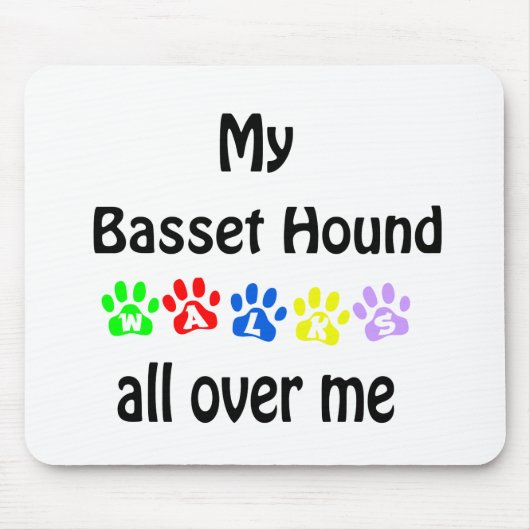 Basset Hound Wandelingen Ontwerp Muismat (Voorkant)