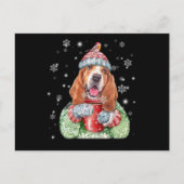 Basset Hound Warm Winter Kerstmis Briefkaart (Voorkant)