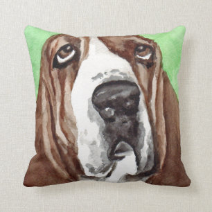 Basset Hound Waterverf Art Kussen