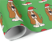 Basset Hound Wearing Santa Hat Kerstworp Cadeaupapier (Rol Hoek)