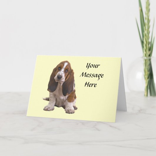 Basset Hound-Wenskaart Feestdagen Kaart (Voorkant)