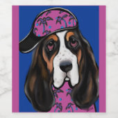 Basset Hound Wijn Etiket (Enkel label)