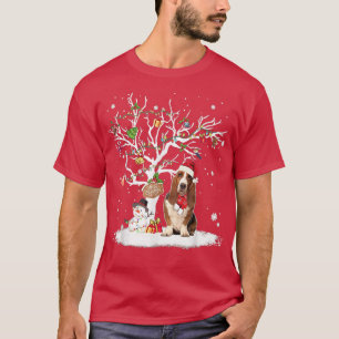 Basset Hound Winter Sneeuwboom - Kerstwinter T-shirt