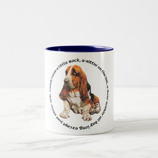 Basset Hound Wishing Ditty Tweekleurige Koffiemok (Center)