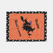 Basset Hound Witch Halloween Fleece Blanket (Voorkant (Horizontaal))
