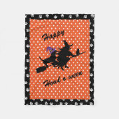 Basset Hound Witch Halloween Fleece Blanket Deken (Voorkant)