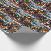 Basset Hound With Christmas Lights Holiday Cadeaupapier (Hoek)