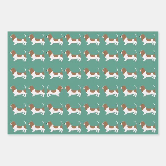 Basset Hound Wrapping Paper Sheets (Voorkant 2)