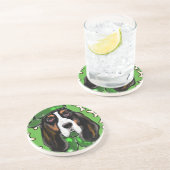 Basset Hound Zandsteen Onderzetter (Zijkant)