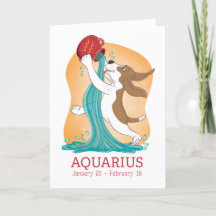 Basset Hound Zodiac Aquarius Card