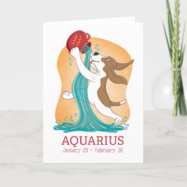 Basset Hound Zodiac Aquarius Card Bedankkaart