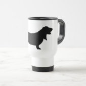 Basset Hound (zwart) Reisbeker (Voorkant rechts)