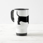 Basset Hound (zwart) Reisbeker (Voorkant links)