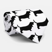 Basset Hound (zwart) Stropdas (Opgerold)