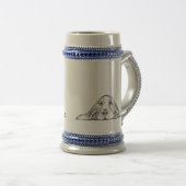 basset hound zwart wit eenvoudig puppy hondenogen bierpul (Voorkant rechts)