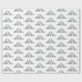 basset hound zwart wit eenvoudig puppy hondenogen cadeaupapier (Vlak)