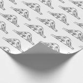 basset hound zwart wit eenvoudig puppy hondenogen cadeaupapier (Hoek)