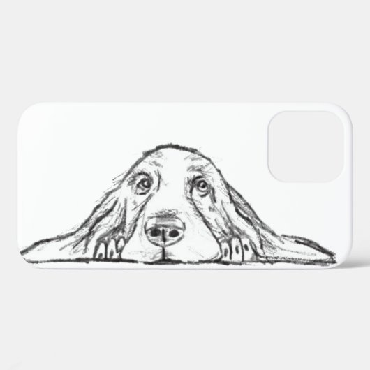 basset hound zwart wit eenvoudig puppy hondenogen Case-Mate iPhone case (Achterkant (horizontaal))