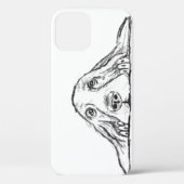 basset hound zwart wit eenvoudig puppy hondenogen Case-Mate iPhone case (Achterkant)