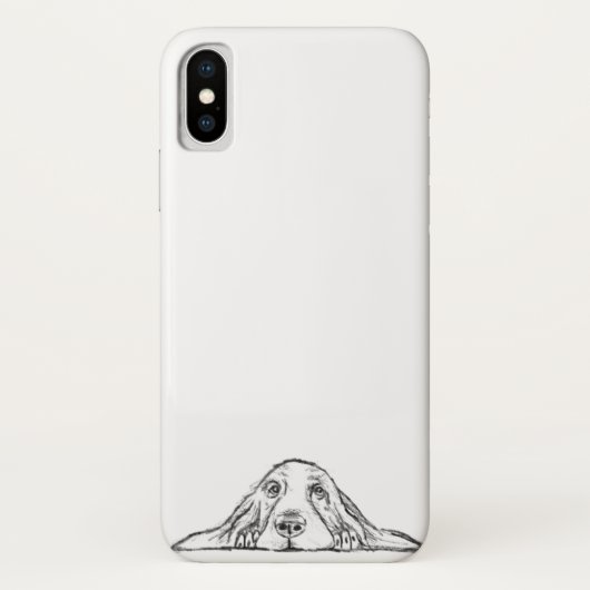 basset hound zwart wit eenvoudig puppy hondenogen Case-Mate iPhone case (Achterkant)