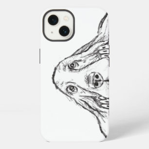 basset hound zwart wit eenvoudig puppy hondenogen iPhone 13 hoesje