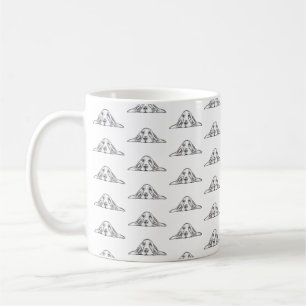 basset hound zwart wit eenvoudig puppy hondenogen koffiemok