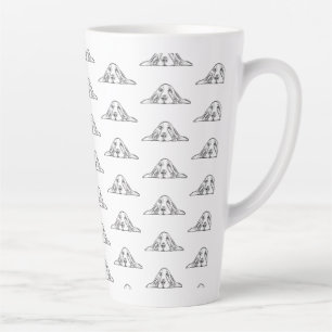 basset hound zwart wit eenvoudig puppy hondenogen latte mok