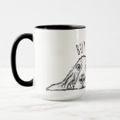 basset hound zwart wit eenvoudig puppy hondenogen mok (Links)